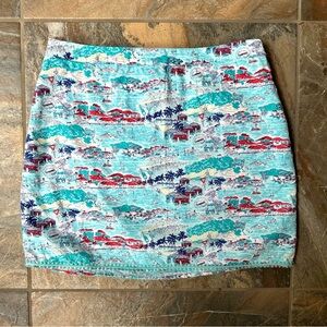 Vineyard Vines St. Barths Scene Skirt Women's Size Small Blue Multi Print